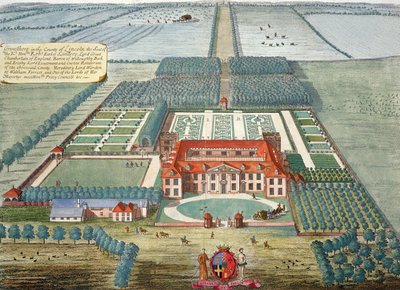 Grimsthorp in der Grafschaft Lincoln, graviert von Johannes Kip von Leonard Knyff